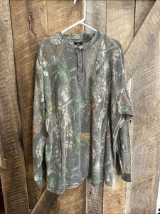 Vintage Redhead Realtree Hardwoods Camo Shirt Mens 2XL Long Sleeve Henley - Picture 1 of 10