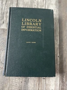 THE LINCOLN Library of Essential Information 1935 EDUCATION BOOK By Louis J.Koch - Imagen 1 de 15
