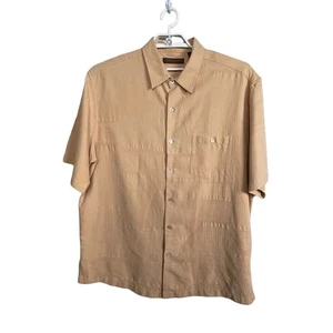 Tori Richard Honolulu Shirt Men’s XL Peach Etched Print Silk Cotton Blend - Picture 1 of 7