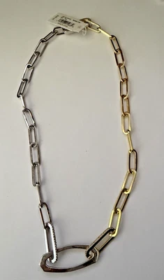 Kinda Scott Adeline цепочка скрепки ссылка ожерелье золотистый серебристый тон новый с Ярлыками - Изображение 1 из 4