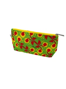 Clinique Floral Cosmetic Makeup Bag Donald X Clinique 10x5x3 Green Yellow - 15 - Picture 1 of 6