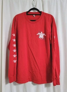 Top de surfista Y2K de colección talla XL Maui Hawaii Turtles años 2000 rojo mangas largas - Imagen 1 de 7