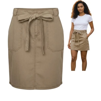 Sonoma Goods For Life Falda Utilitaria Para Mujer Talla 6 Caqui Bolsillos Cinturón $32 Nueva Foto 1 de 4