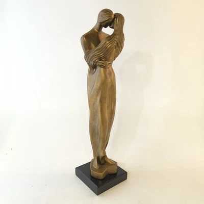 Vintage 1991 "Lovers" Boris Roberman Austin Sculptures 24" Durastone Statue - Image 1 of 4