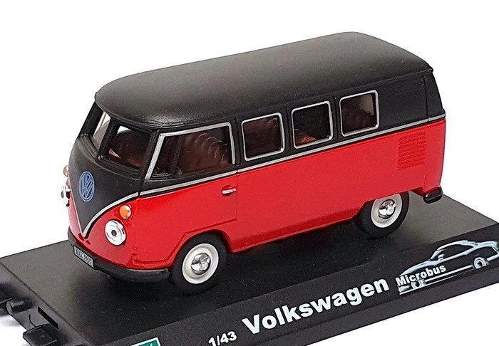 Cararama 1/43 Scale CARA04 - VW Volkswagen Microbus - Red/Black - Image 1 of 4