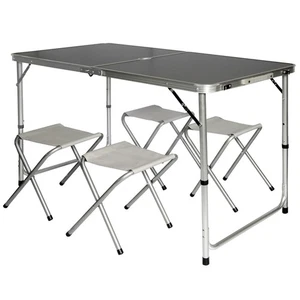 Campingtisch ca.120x60cm+4 Campinghocker Klapptisch Koffertisch Falttisch Hocker - Bild 1 von 12