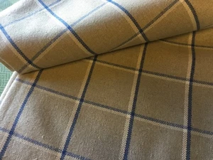 100 cm Ian Mankin skye check  Fabric Remnant  136 wide BLUE  upholstery - Picture 1 of 2