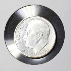 Moneda de diez centavos D Roosevelt 1960 Bu sin circular 90 % plata - Imagen 1 de 2