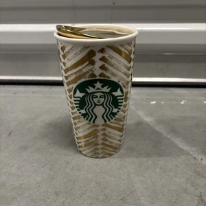 Starbucks 2015 Ceramic Coffee Mug 12 oz Tumbler Cup with Ceramic Lid - Picture 1 of 4