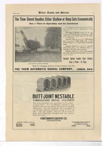 1914 Thew Shovel Co. de Lorain, OhiO anuncio: excavadora tipo O haciendo trabajo en carretera - Imagen 1 de 1