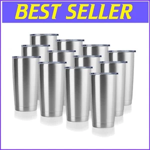 Double Wall Vacuum Insulated Tumbler Set - 20oz Stainless Steel Mugs, Bulk Order - Picture 1 of 9