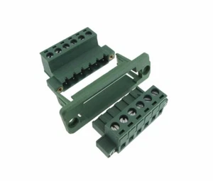 HQ 6-Pin 5.08mm Screw Terminal Plug Shrouded Flange Rear clamp - Panel Mount - Picture 1 of 1