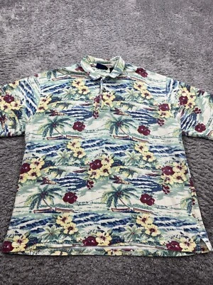 Винтажная пуританская мужская рубашка XL с цветочным рисунком гибискус AOP специальное издание гавайское поло для гольфа - Изображение 1 из 4