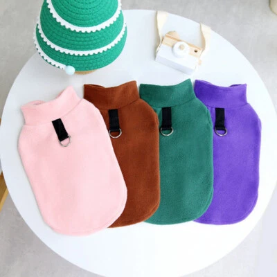 Pullover Fleece Warm Jacket Winter Coat Vest Sweater with D-Ring Puppy Pet Dog - Image 1 of 4