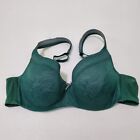 Cacique Women Bra 40B Green Modern Lace Covered Lightly Lined Balconette