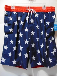 Men's Size 2X Americana Patriotic Stars Swim Trunks w/ Lining UPF 50+ NEW w/ Tag - Picture 1 of 8