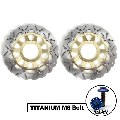 Front Brake Rotors Discs + Mounting Bolts For Honda VTR1000 SP1 RC51 2000 - 2004 - Image 1 of 4