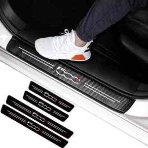 4Pcs Fiat 500L Carbon Fibre Style Door Sill ANTI Scuff Durable Protector pt - Picture 1 of 5