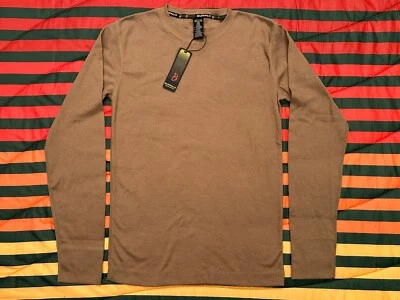 NUEVO CON ETIQUETAS Camisa Buffalo Tejida Coñac Manga Larga Para Hombre S Marrón Térmica Foto 1 de 4