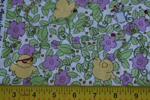 18" Long, Lavender Flowers, Yellow Peep Squeaks, Green Leaves, Clothworks, N2373 - Picture 1 of 5