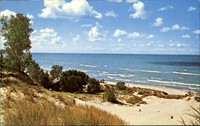 Real Photo Postcard Entrance To Indiana Dunes State Park P O
