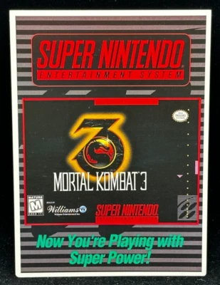 Mortal Kombat 3 Super Nintendo SNES VidPro Vid Pro Card Authentic Vintage - Image 1 of 4