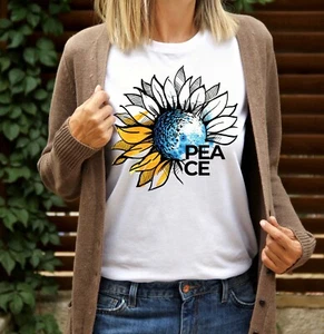 Ukraine T-shirt Sunflower Ukrainian Flag Unisex T shirt Ukraine Pride Gift Shirt - Picture 1 of 3
