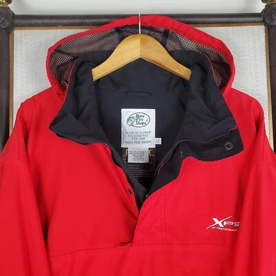 BASS PRO EXTREME Gore-Tex 连帽 Anorak 夹克男式尺寸 2XL 红色 1/2 拉链 XXL — 第 1/4 张图片