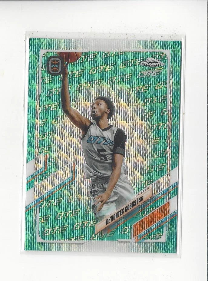 2021-22 Topps Chrome Overtime Elite Aqua Refractor #62 De'Vontes Cobbs /199  - Image 1 of 1