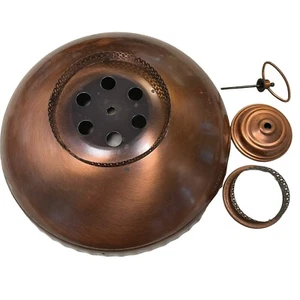 Vintage MCM Copper Saucer UFO Hanging Ceiling Light Fixture Dome 14” Parts - Picture 1 of 7