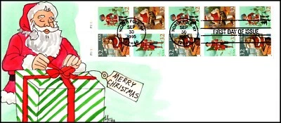 Scott 3011a 32 Cents Christmas Pane Melissa Fox Hand Painted FDC 3 Of 5 - Image 1 of 2