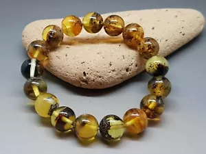 16,9 gr Pulsera Genuina Natural Ámbar Báltico Sin Mejora Amarillo/Multicolor - Imagen 1 de 5