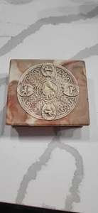 Inoclay Stone Hand Carved Jewelry box Horses MADE IN USA - Picture 1 of 7