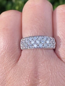 14k White Gold 1.00TCW Quality Natural Diamond Ring 7.50 Grams Size 6.5 - Picture 1 of 8