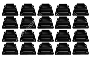 Floor Flange 2"x2" Square Aluminum Fence Posts Heavy Duty Deck Mount Black 20pcs - Picture 1 of 5