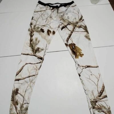 Realtree Boys Pants White Brown Branches Stretch Elastic Waist L - Image 1 of 4