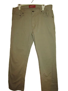 ARIZONA JEAN CO Khaki Chino Pants, Men's Size 36 x 29 Slim, Straight Leg Cotton - Picture 1 of 9