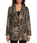 Multiples cheeta print two pocket blazer for women