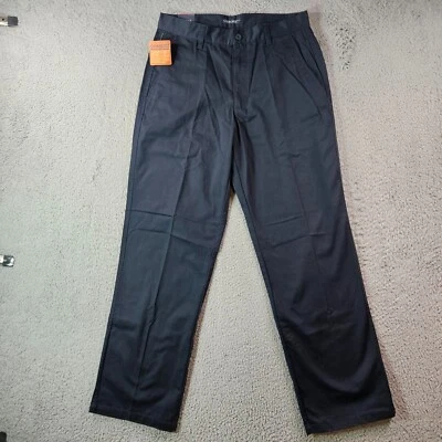 NUEVO CON ETIQUETAS - Pantalones Cherokee Khakis para hombre 30x30 frente plano resistente a las arrugas azul marino Foto 1 de 4