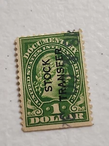 US Revenue 1917-33 $1 Green LIBERTY Documentary USED - #6083 - Picture 1 of 2