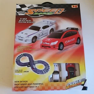 Speed Racer 1:43 Scale Slot Car Racing System Power Challenge White Red E00301 - Picture 1 of 8