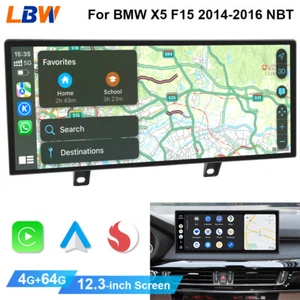 Android Car GPS 12.3'' Ultra-thin Screen Radio Stereo For BMW X5 F15 2014-16 NBT - Picture 1 of 19