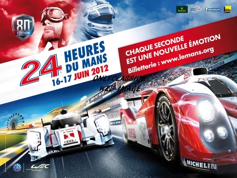2012 LE MANS GRAND PRIX AUTO RACING 12X18 FRENCH POSTER AUDI CORVETTE RACE CARS Cover