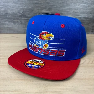 Kansas Jayhawks Hat Cap Snapback Youth Blue Red Zephyr Kids Boys NWT - Picture 1 of 11