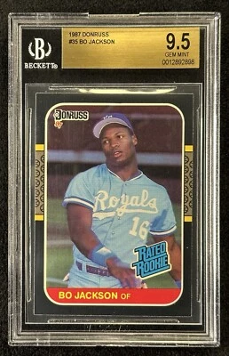 1987 Donruss #35 BO JACKSON BGS 9.5 (GEM MINT) - Kansas City Royals - RC - Image 1 of 2
