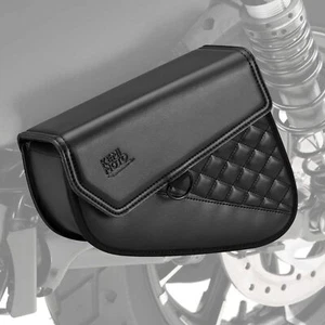 Synthetic Leather Motorcycle Swingarm Bag Tool Bag For Softail Sportster Dyna - Picture 1 of 8