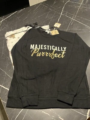 Juego Pijama Salvamento Negro/Blanco Con Gatos Talla X Pequeño Foto 1 de 4