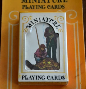 Miniatur HOYLE Spielkarten 2904 NORMAN ROCKWELL Vintage HERBSTREGALBLÄTTER - Bild 1 von 3