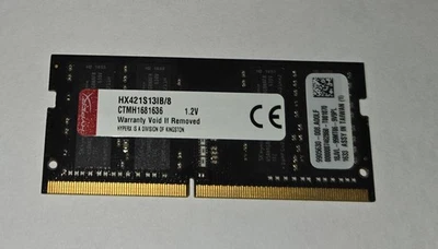 8GB DDR4 2133MHz HX421S13IB/8 Laptop Memory SODIMM RAM HyperX Impact - Image 1 of 3