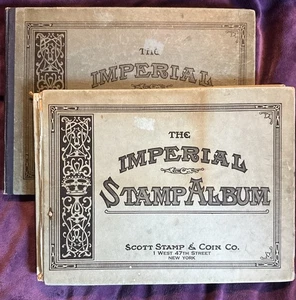 2 Imperial Stamp Album, Scott Stamp Company Hardcover W/Stamps Vintage 8th&6th E - Picture 1 of 20